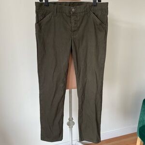 Gucci Men’s Olive Green Denim Riding Skinny Leg Jeans EUC Size IT 48 US 32